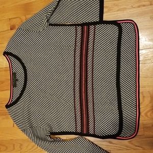 Rag and bone zig zag black striped top M